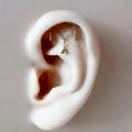Dainty DANA Gold Moss Agate F136 Titanium 16G 18g Push Pin Flat Back Vertical Helix Piercing, Vertical rook piercing,
