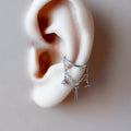 14g 16g 18g 6mm-12mm DANA Silver Amethyst CZ Implant Grade Titanium Chain Gem Hoop conch, septum piercing ,conch hoop, gold hoop, helix hoop