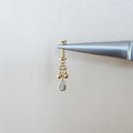 Dainty Gold Diamond CZ Pear Ball Charm F136 Titanium 16G 18g Push Pin Flat Back Vertical Helix Piercing, Vertical hidden rook piercing