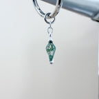 18kt Gold Plated Dainty Peridot CZ Kite Charm Chain Dangle Helix Hoop Charm, earring charms, Titanium Hoops, cartilage piercing