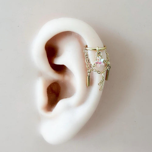 14g 16g 18g 6mm-12mm Starfall Stardust Implant Grade Titanium Chain Gem Hoop conch, septum piercing , conch hoop, gold hoop, helix hoop