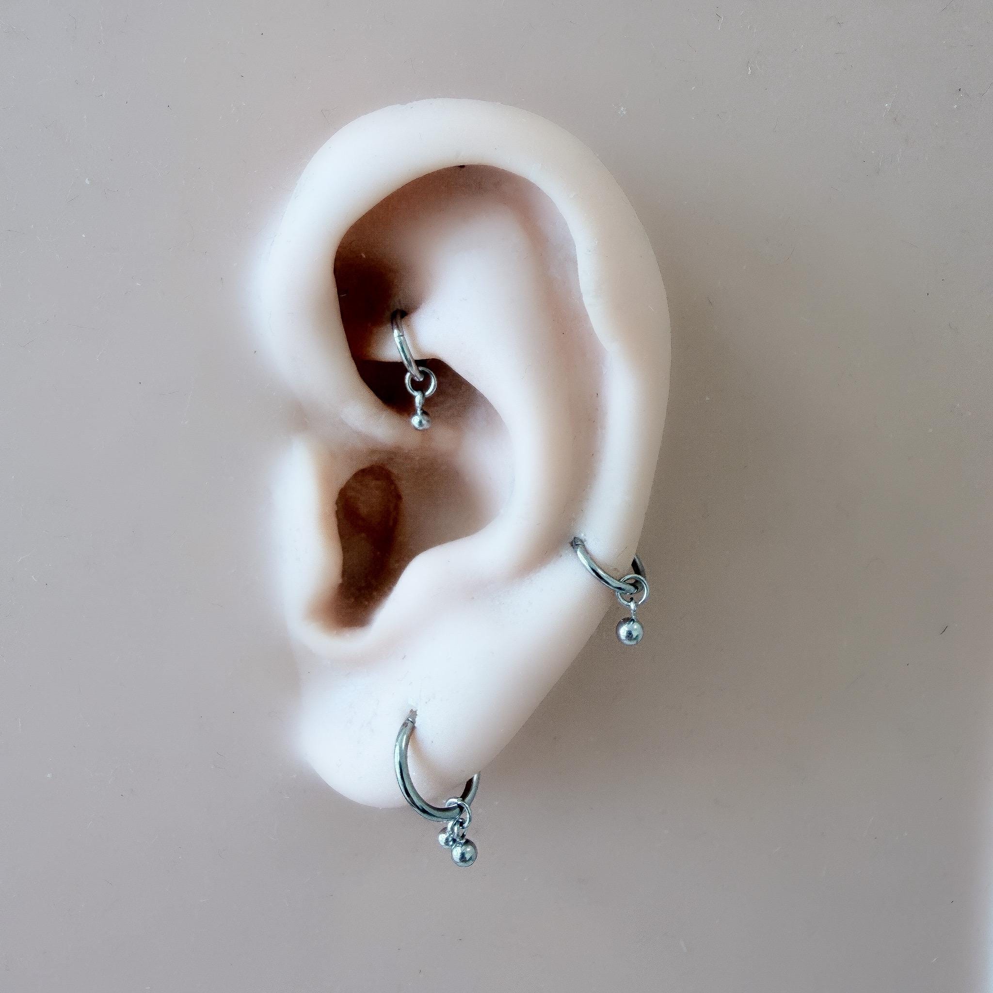 Dainty Waterproof Hypoallergenic Stainless Steel Ball Charms, Helix Hoop Charm, earring charms, Titanium Hoops, cartilage piercing charms