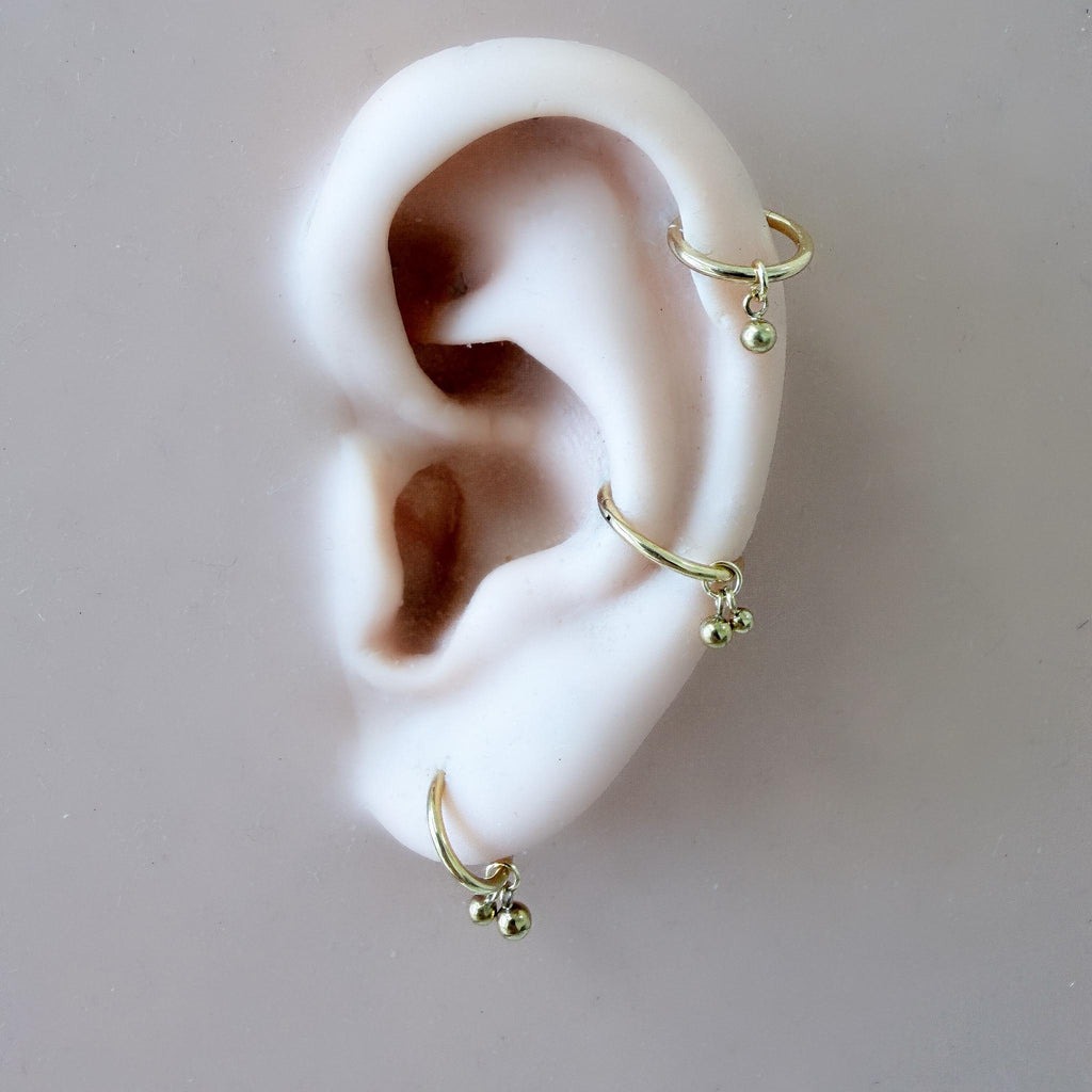 Dainty Waterproof Hypoallergenic Stainless Steel Ball Charms, Helix Hoop Charm, earring charms, Titanium Hoops, cartilage piercing charms