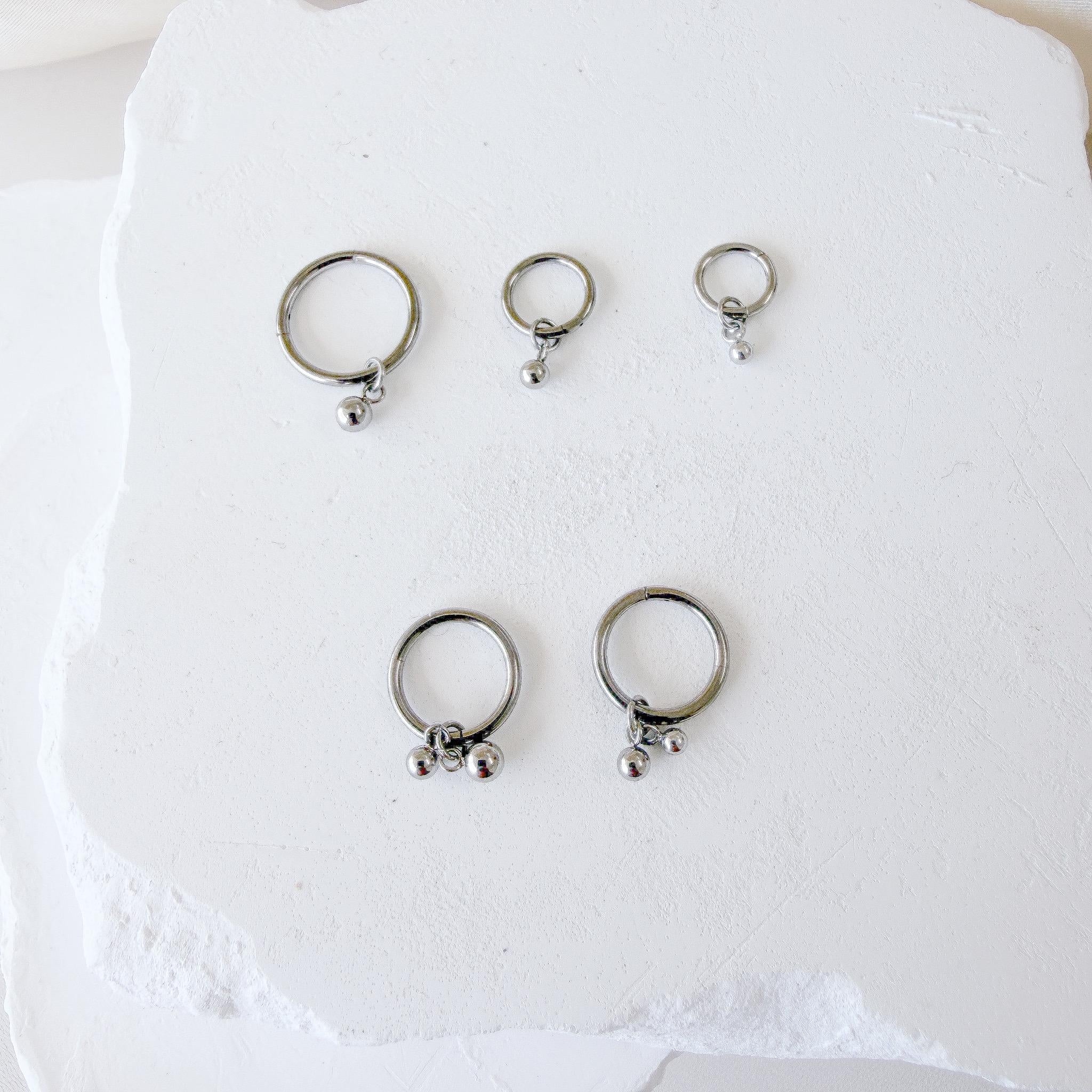 Dainty Waterproof Hypoallergenic Stainless Steel Ball Charms, Helix Hoop Charm, earring charms, Titanium Hoops, cartilage piercing charms