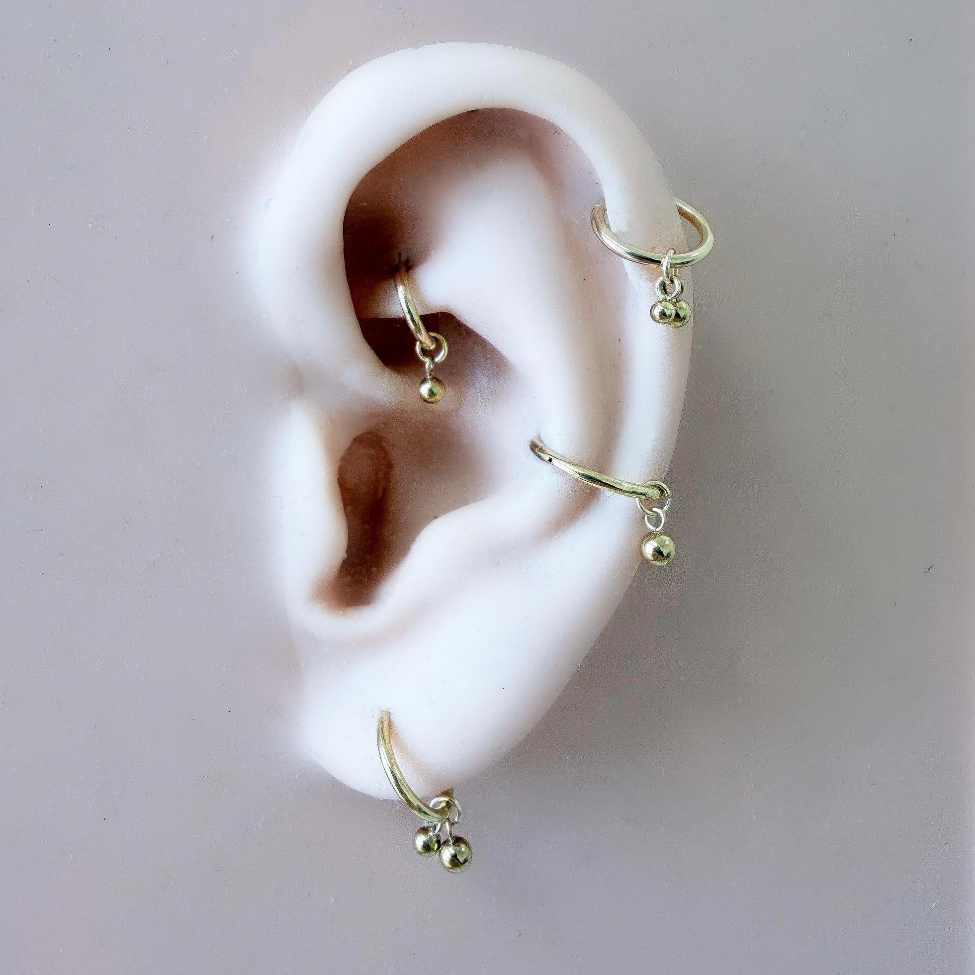 Dainty Waterproof Hypoallergenic Stainless Steel Ball Charms, Helix Hoop Charm, earring charms, Titanium Hoops, cartilage piercing charms