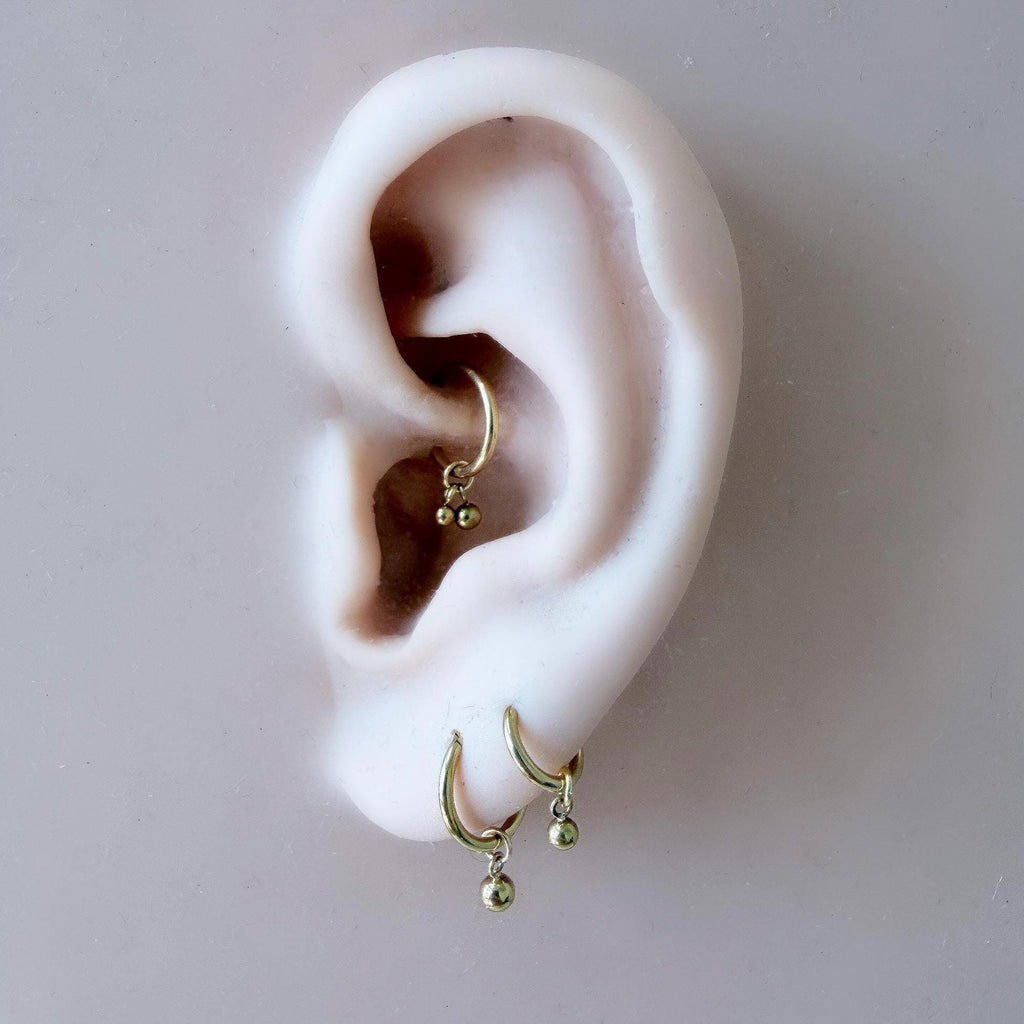 Dainty Waterproof Hypoallergenic Stainless Steel Ball Charms, Helix Hoop Charm, earring charms, Titanium Hoops, cartilage piercing charms