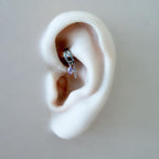 16g 18g 6mm 8mm Dainty Double Hoop Crystal CZ Dangle Charm, Titanium Rook Piercing Hoop, hoop huggies, cartilage piercing, helix hoop charm