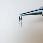 16g 18g 6mm 8mm Dainty Double Hoop Peridot CZ Dangle Charm, Titanium Rook Piercing Hoop, cartilage piercing, helix hoop charm