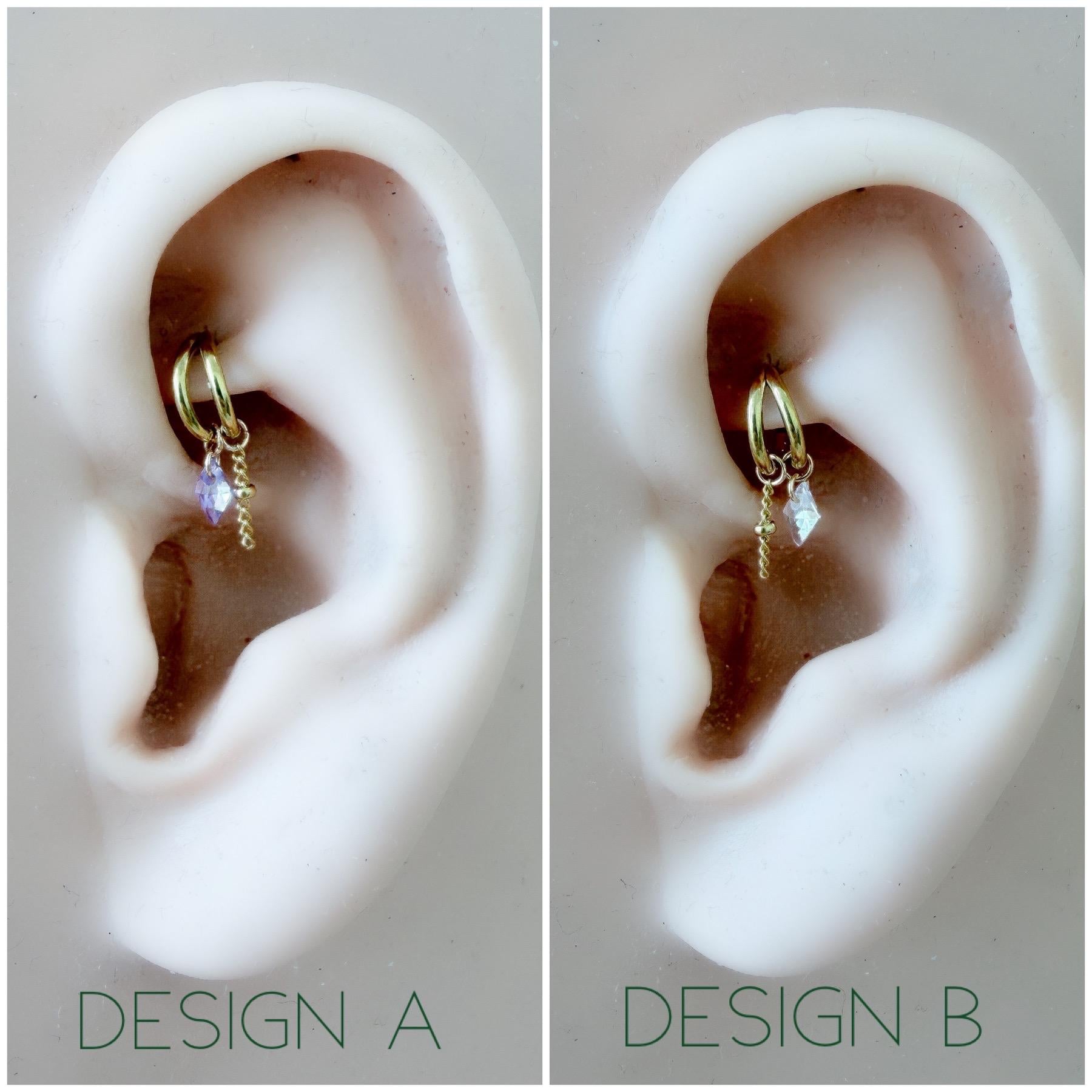 16g 18g 6mm 8mm Dainty Double Hoop Peridot CZ Dangle Charm, Titanium Rook Piercing Hoop, hoop huggies, cartilage piercing, helix hoop charm