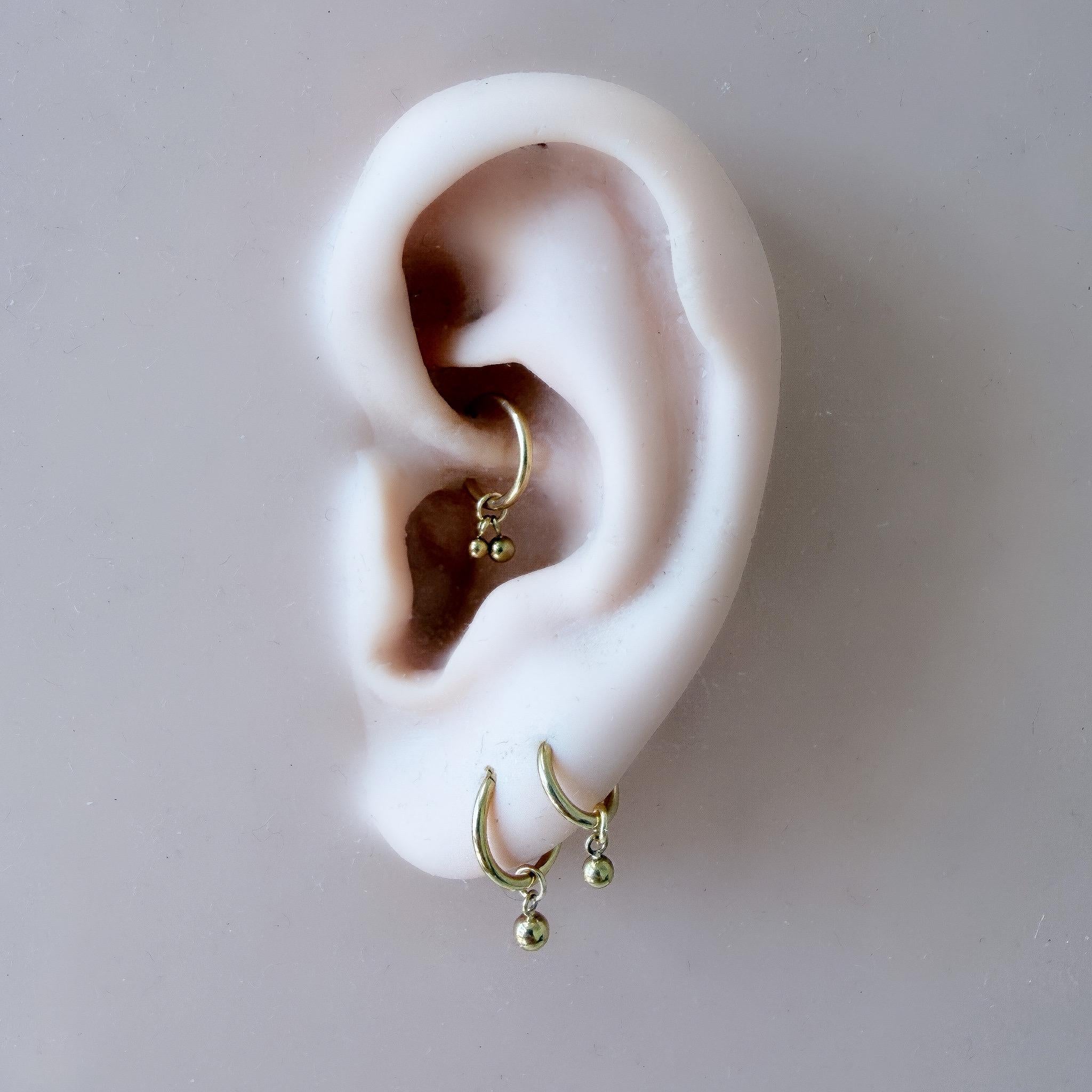 Dainty Waterproof Hypoallergenic Stainless Steel Ball Charms, Helix Hoop Charm, earring charms, Titanium Hoops, cartilage piercing charms