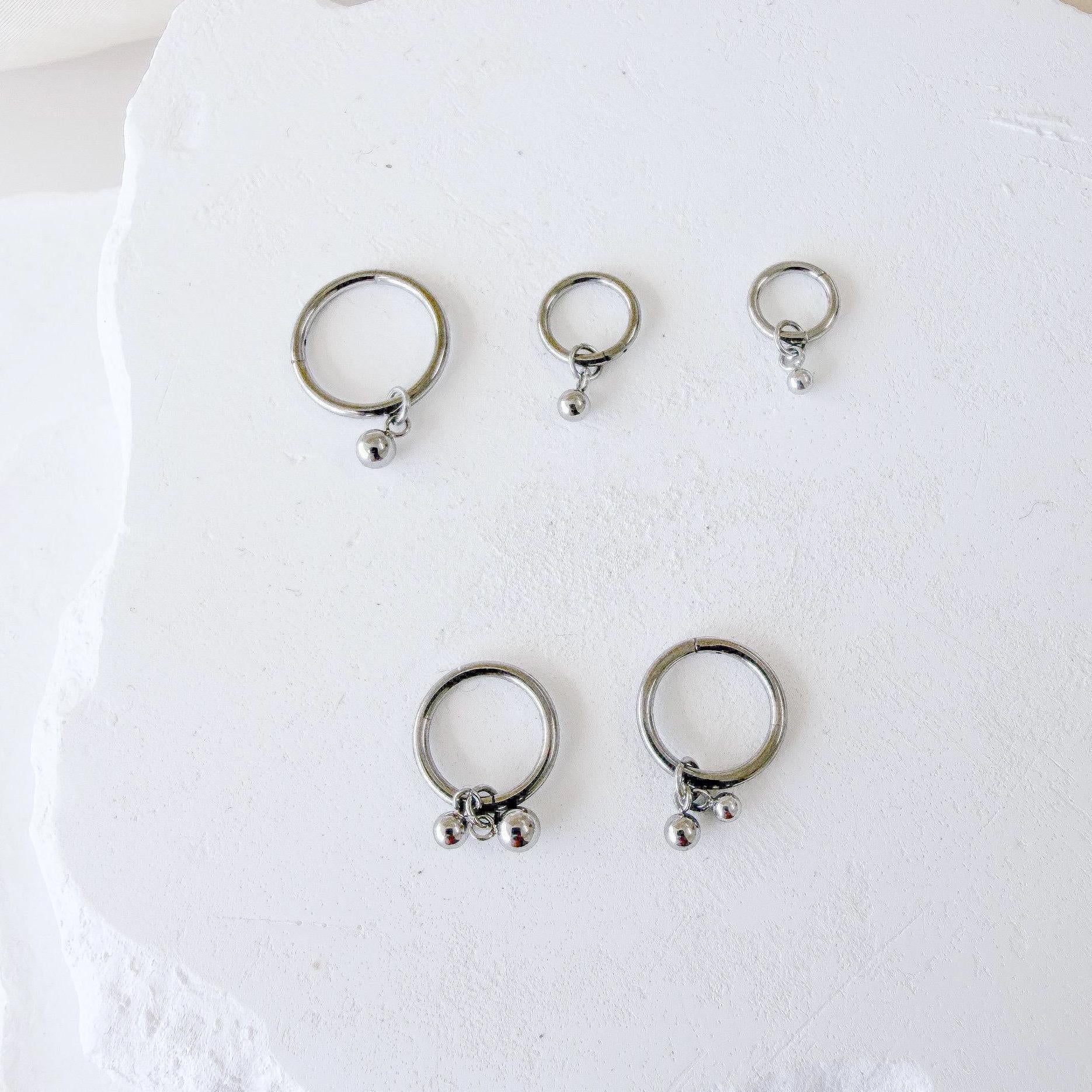 Dainty Waterproof Hypoallergenic Stainless Steel Ball Charms, Helix Hoop Charm, earring charms, Titanium Hoops, cartilage piercing charms