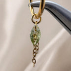 Waterproof Tarnish Free Dainty Diamond CZ Marquise Charm Chain Dangle Helix Hoop Charm, earring charms, Titanium Hoops, cartilage piercing