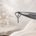 Minimalist Hidden Helix Dusty Blue Chain Dangle Earring | Titanium Cartilage Piercing Jewelry | Flat Piercing