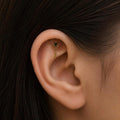 Minimalist Hidden Helix Opal CZ Chain Dangle Earring | Titanium Cartilage Piercing Jewelry | Flat Piercing
