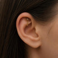 Minimalist Hidden Helix Opal CZ Chain Dangle Earring | Titanium Cartilage Piercing Jewelry | Flat Piercing