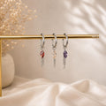 Waterproof Tarnish Free Dainty Diamond CZ Marquise Charm Chain Dangle Helix Hoop Charm, earring charms, Titanium Hoops, cartilage piercing