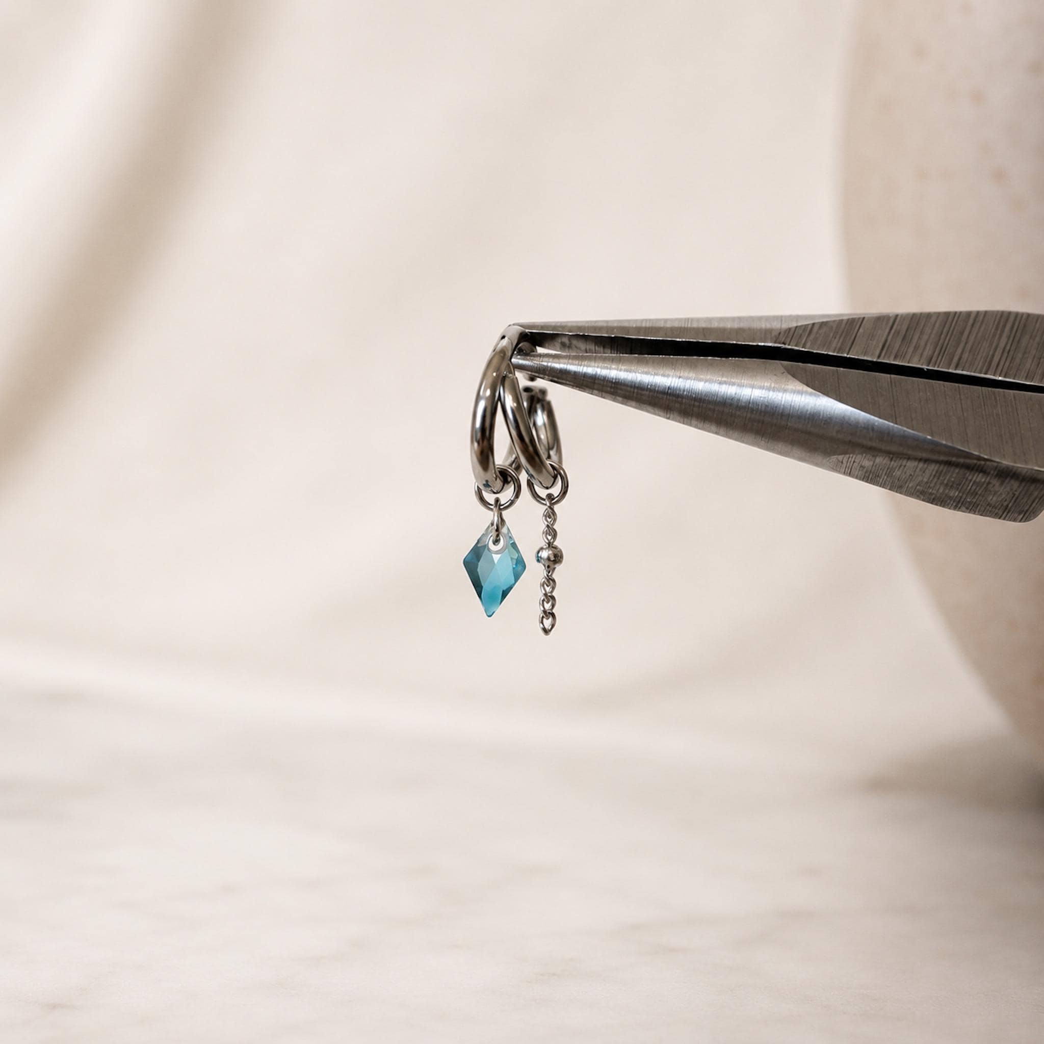16g 18g 6mm 8mm Dainty Double Hoop Peridot CZ Dangle Charm, Titanium Rook Piercing Hoop, cartilage piercing, helix hoop charm