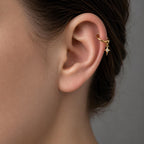 16G/18G/20G Titanium Star Charm Hoop Earring | Helix, Conch, Rook, Lobe Piercing, CZ Dangle Hoop | Hypoallergenic Cartilage Hoop