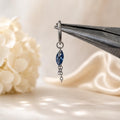 Waterproof Tarnish Free Dainty Diamond CZ Marquise Charm Chain Dangle Helix Hoop Charm, earring charms, Titanium Hoops, cartilage piercing