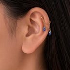Waterproof Double Chain Marquise CZ Helix Piercing, cartilage piercing, earring chains, helix hoops