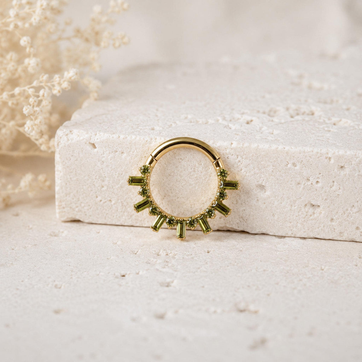 16G Dainty Cluster Rhinestone Accents Titanium daith hoop, septum piercing, nose ring, daith piercing, nose ring