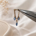 Waterproof Double Chain Marquise CZ Helix Piercing, cartilage piercing, earring chains, helix hoops