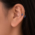 Waterproof Double Chain Marquise CZ Helix Piercing, cartilage piercing, earring chains, helix hoops