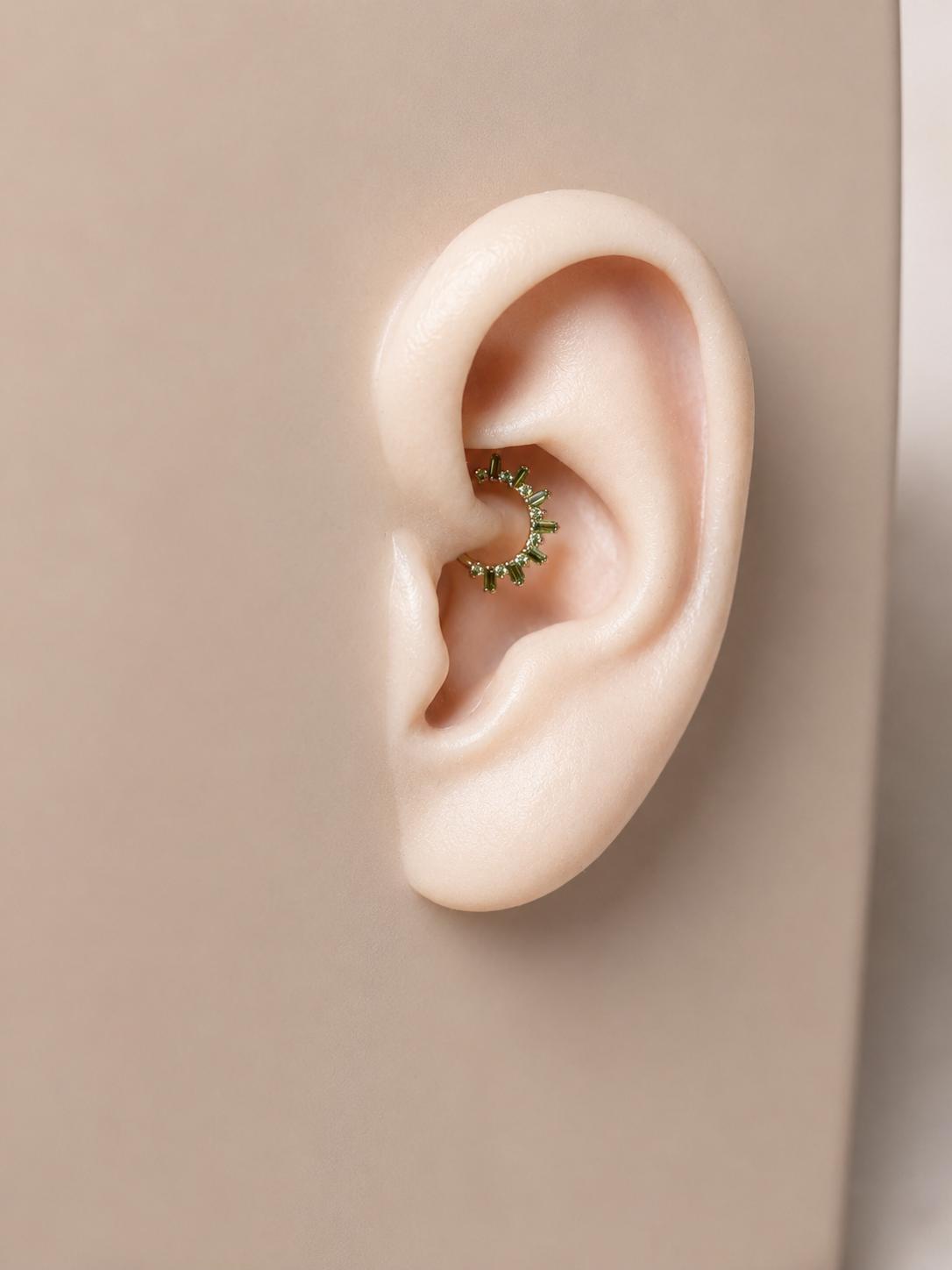16G Dainty Cluster Rhinestone Accents Titanium daith hoop, septum piercing, nose ring, daith piercing, nose ring