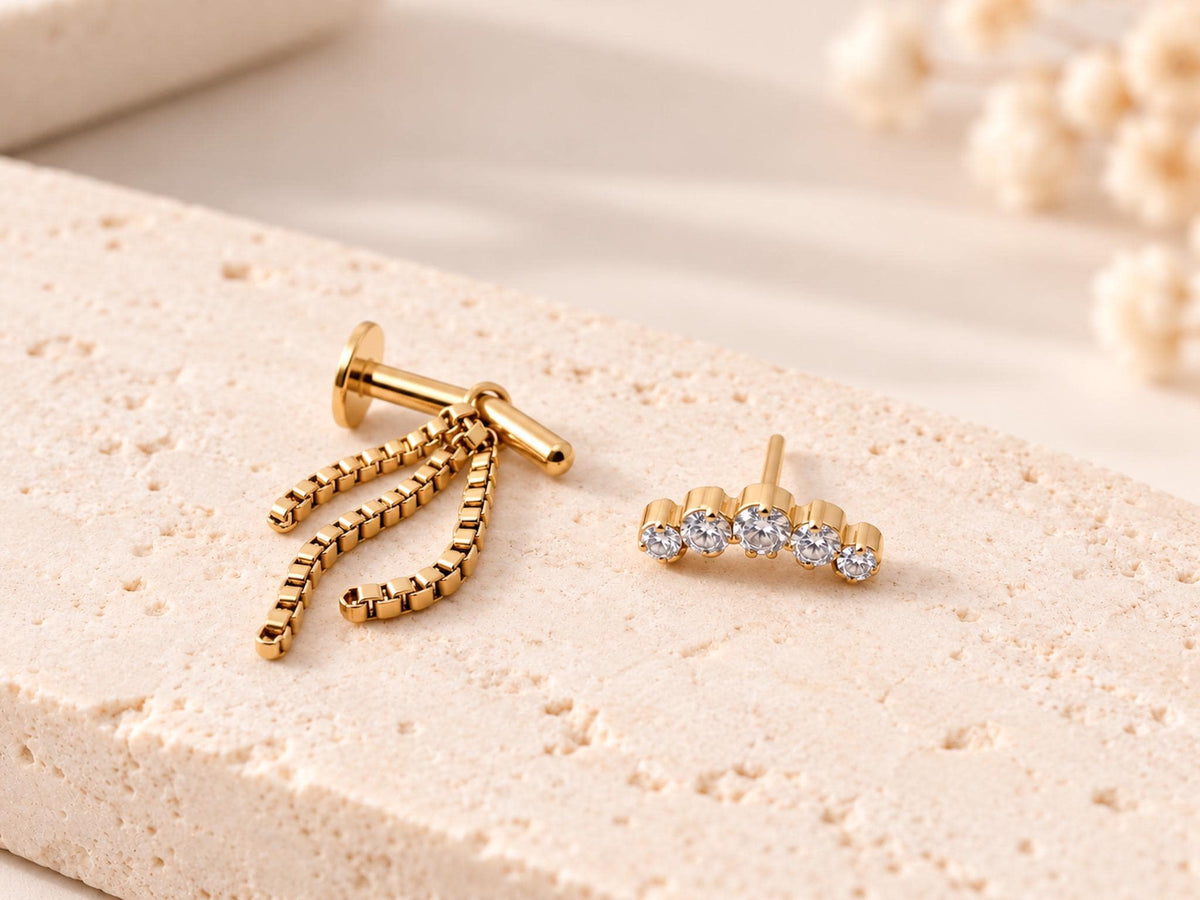 14g Waterproof Titanium Floating Navel Piercing, Dainty Diamond cz belly ring, Threadless push pin, floating belly piercing, 8mm or 10mm