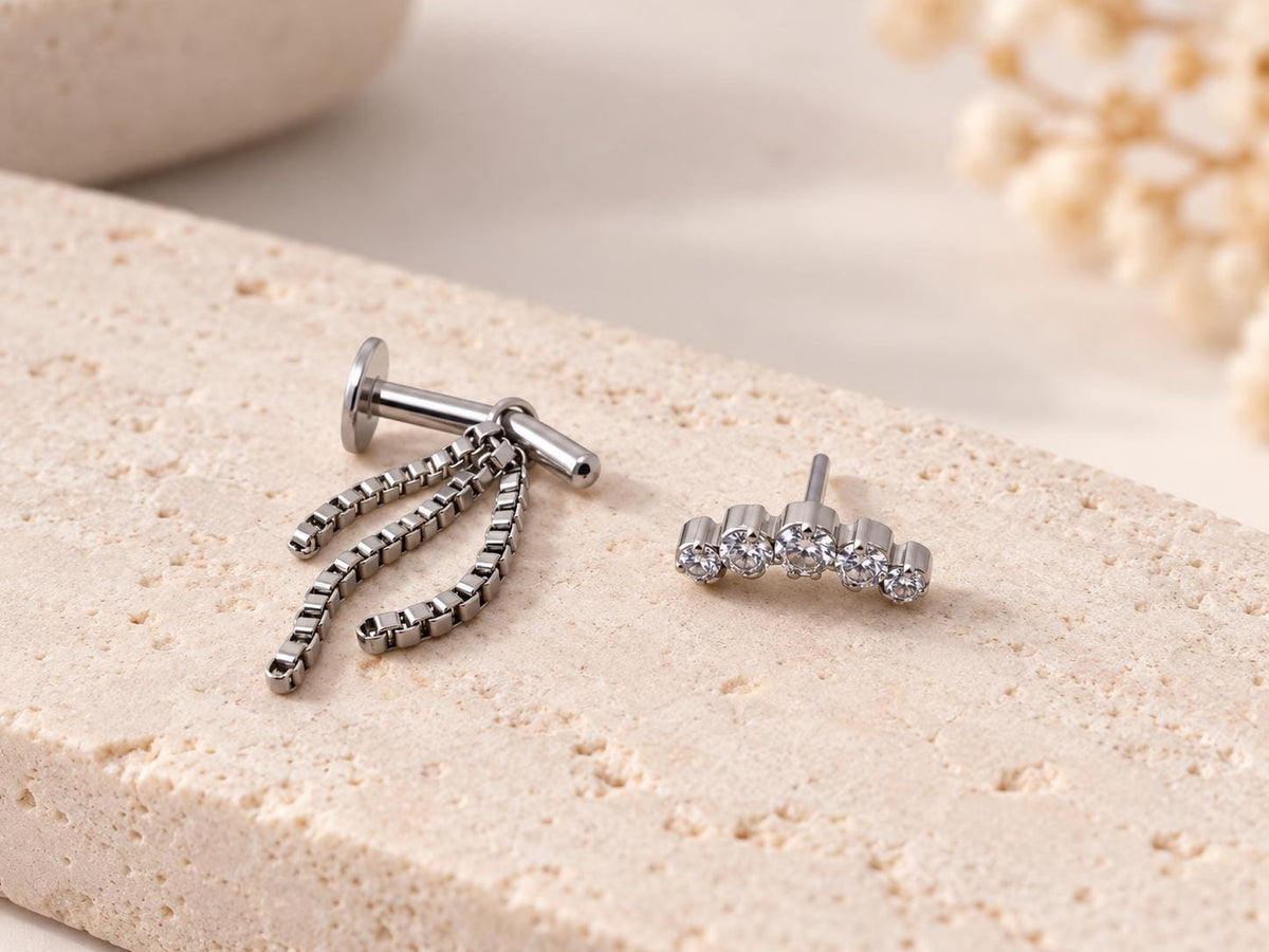 14g Waterproof Titanium Floating Navel Piercing, Dainty Diamond cz belly ring, Threadless push pin, floating belly piercing, 8mm or 10mm
