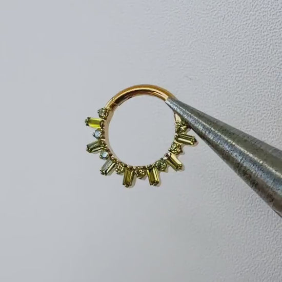 16g dainty cluster rhinestone accents titanium daith hoop, septum piercing, nose ring, daith piercing, nose ring