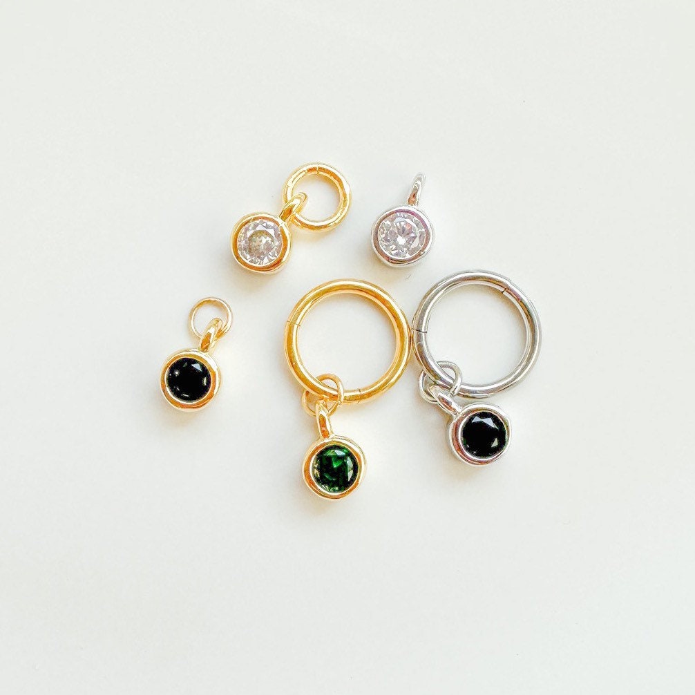 16G 18G Minimalist Circle CZ Stainless Steel Cartilage Hoop Earrings, rook huggie, hoop huggies, tiny hoops, helix hoops, small hoops