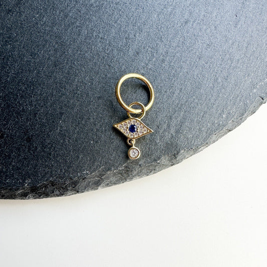 16g 14g Belly Ring Dainty Evil Eye Hoop Stainless steel silver or gold, belly piercings, 8mm or 10mm, Hoop Piercing, Hamsa Piercing